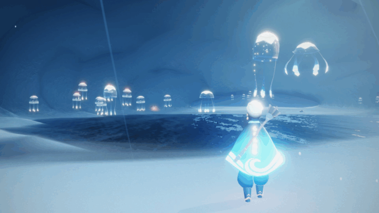 おなじみクラゲボイス精霊のいる楽園の洞窟。クラゲは直射日光を避けている？